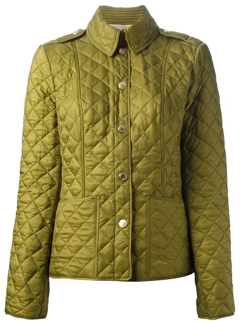 burberry brit quilted jacket green|Burberry quilted jacket outlet price.